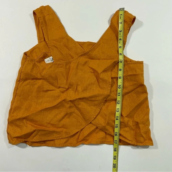 New Madewell 100% Linen Cross Back Sleeveless Top Size 00 - Picture 9 of 9